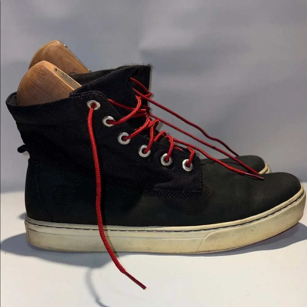 Timberland Black Boots with Red Laces